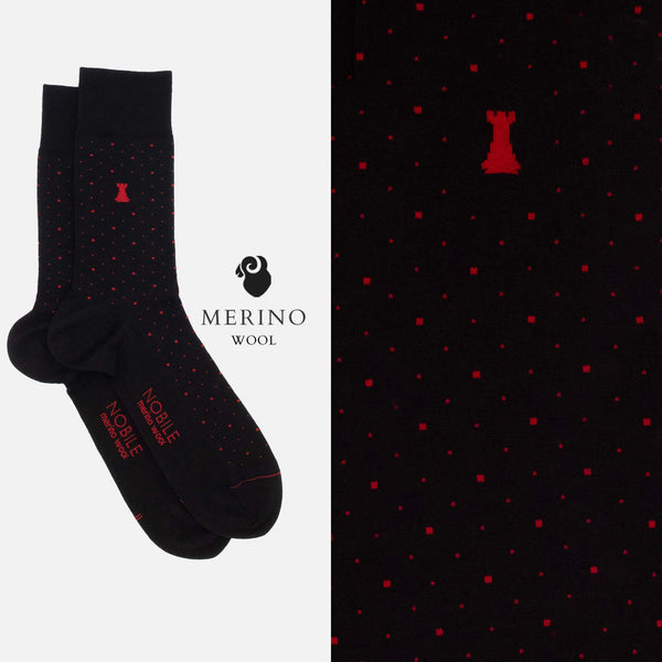Soft Polka Dots - Box of 6 short socks in Merino wool with polka dots