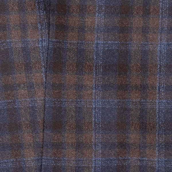 Blue and brown checked vest