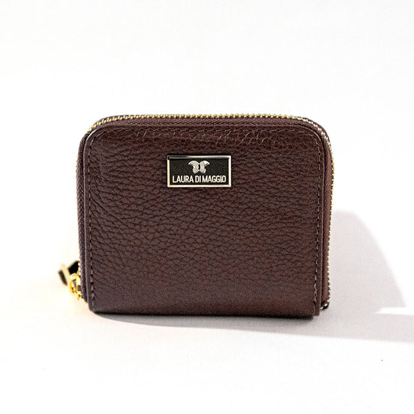 Mini WALLET in dark brown leather