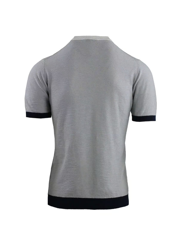 CREW NECK WITH HALF SLEEVES AND CONTRASTING EDGES