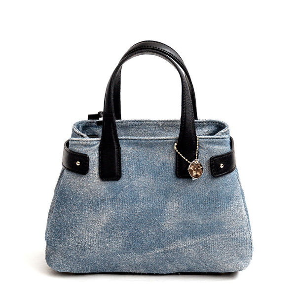 DENIM - Bauletto in camoscio effetto denim