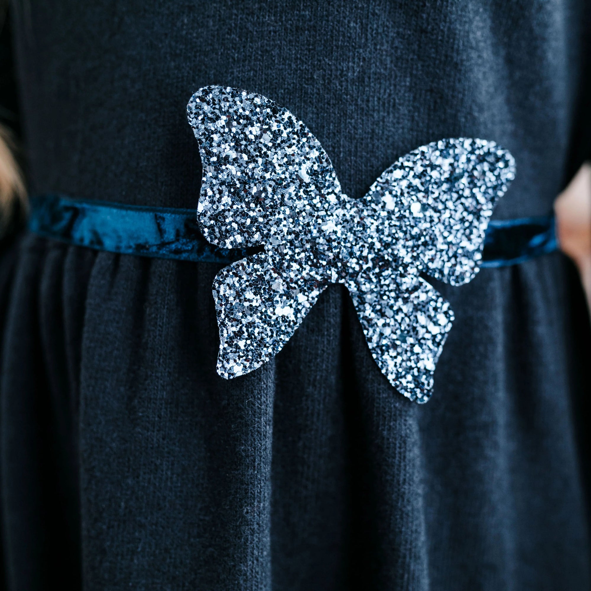 WARM COTTON DRESS WITH BUTTERFLY BELT