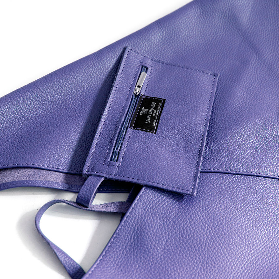 LINA - Maxi leather bag wisteria