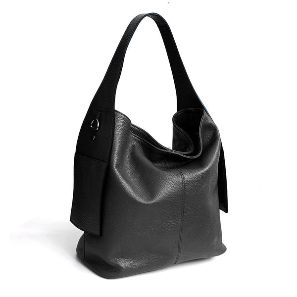 OTTA - Sacca con tasche in pelle nero
