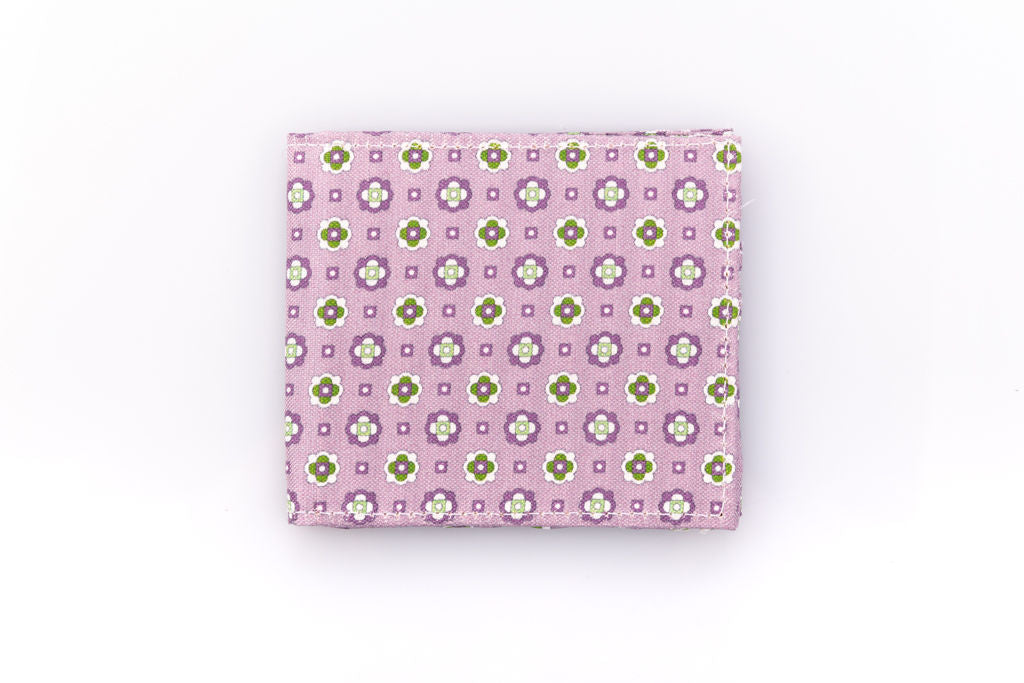 Pink card holder in pure silk