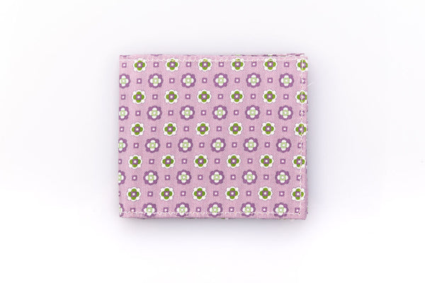 Pink card holder in pure silk