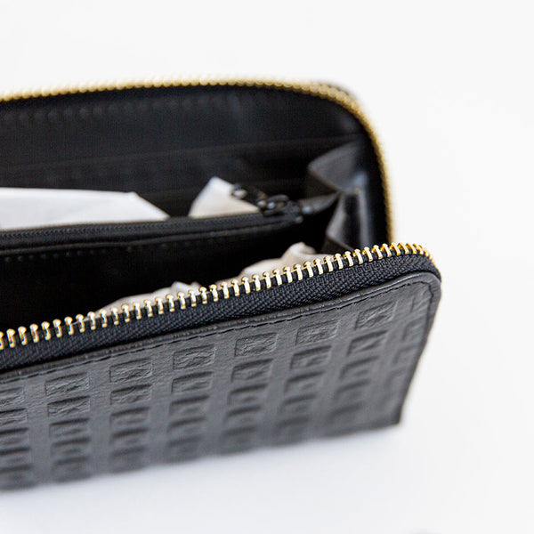 Black leather MEDIUM WALLET