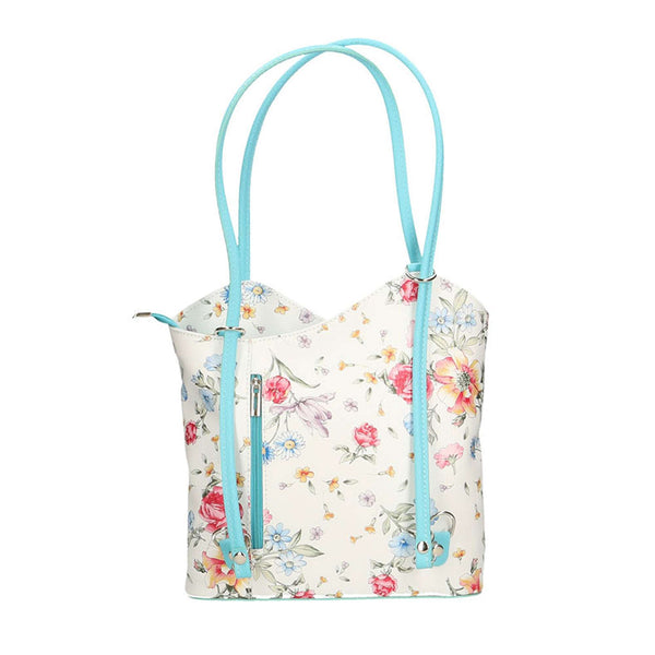Borsa a Spalla da Donna Fantasia Floreale in Pelle - 27x30x9 cm - 80056