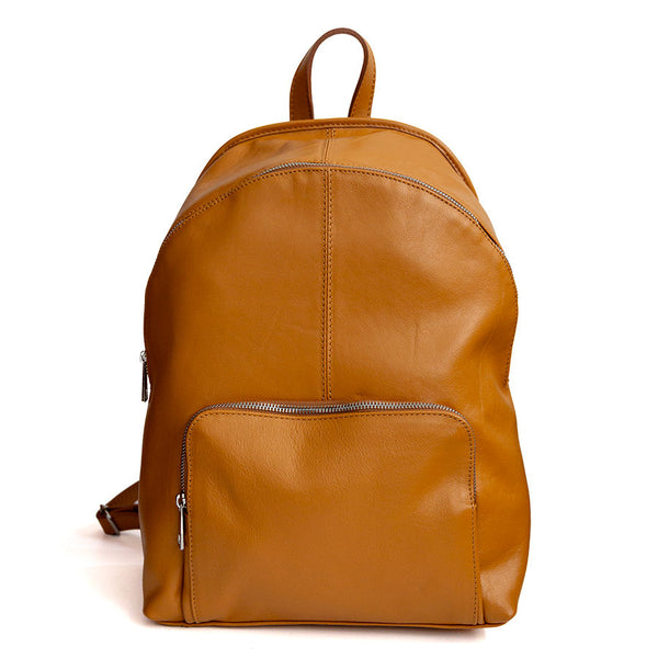 MAX - Zaino in pelle nappa cuoio chiaro