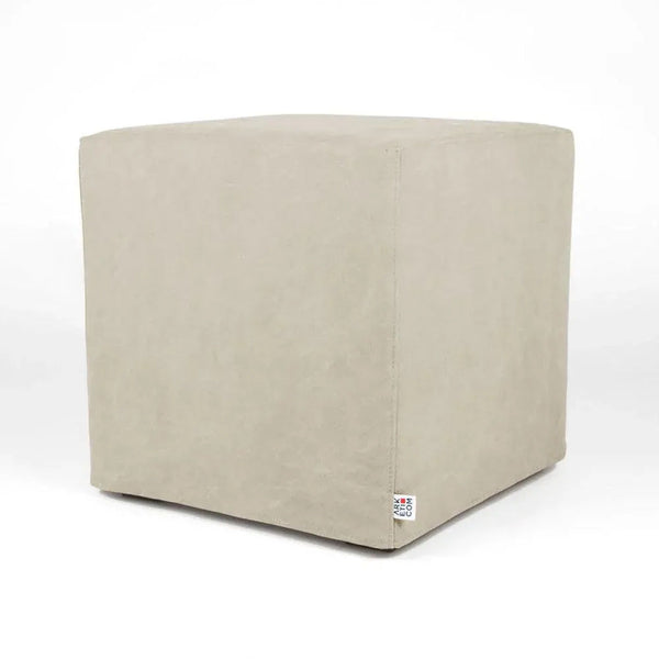 CUBE 55 | Cotton Footstool Pouf with Feet