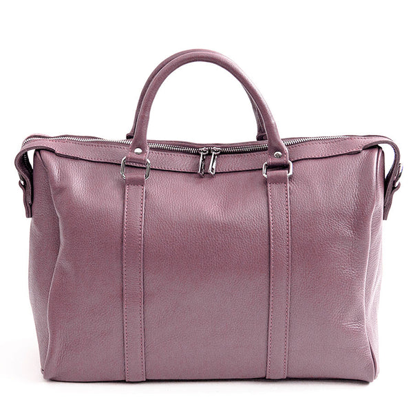 TRAVEL – Borsone in pelle rosa malva