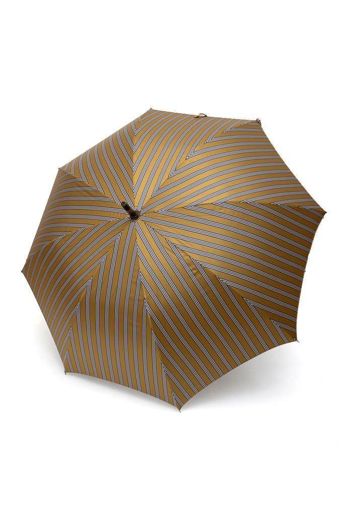 Mario Talarico ochre striped chestnut wood umbrella