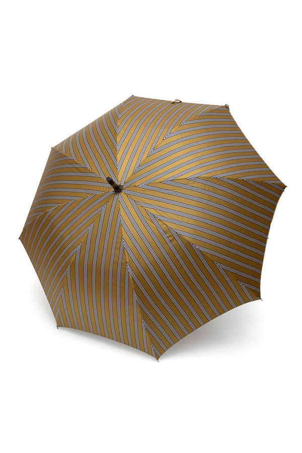 Mario Talarico ochre striped chestnut wood umbrella