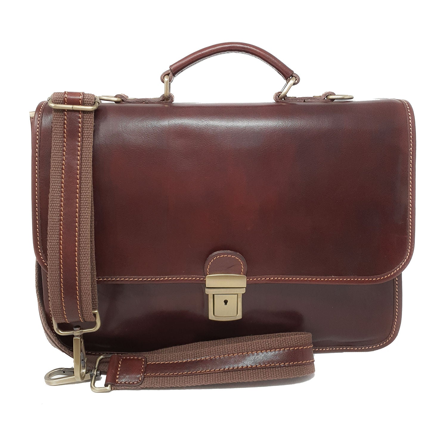 Men's Briefcase Leather Document Case Work Bag - 39x29x10 Cm - G224 