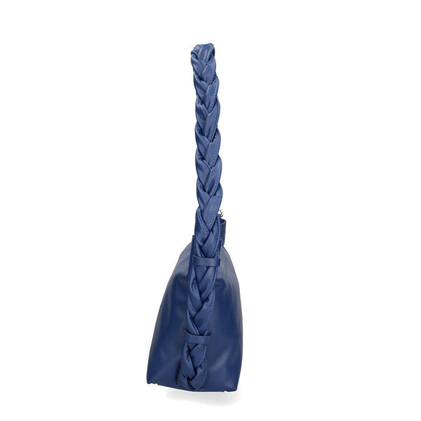 Women's leather bag with braided handle - 07170. 