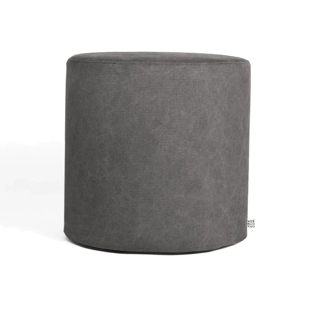 CYLINDER 55, Round Cotton Footrest Pouf with Feet 55x h 42