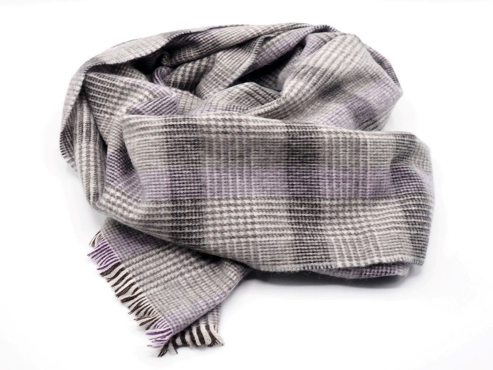 Wool Blend Check Scarf