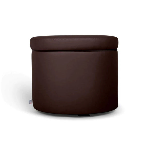 PANDORA 50 ROUND ECO, Pouf Contenitore Ecopelle Rotondo 50 h42