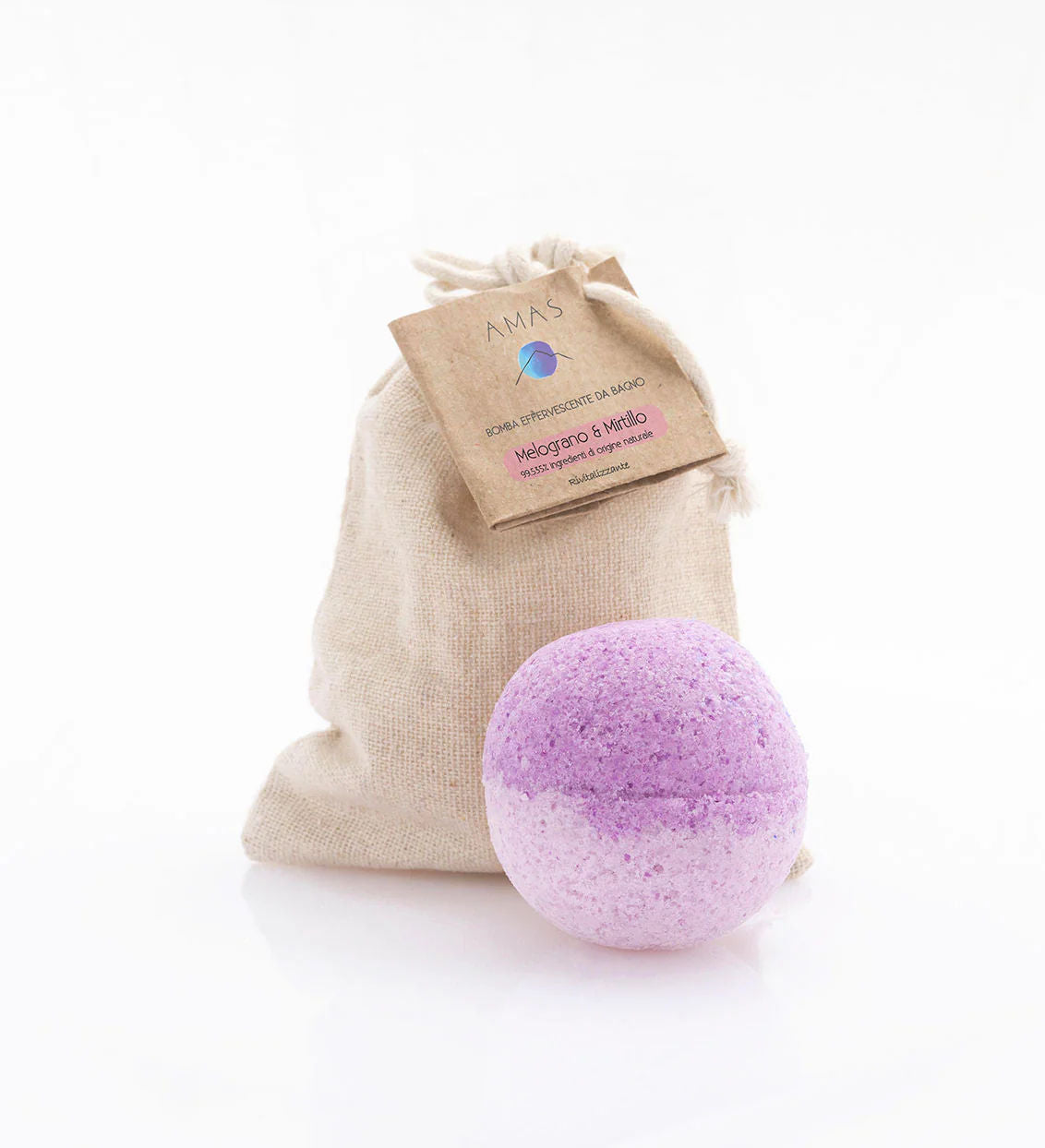 POMEGRANATE AND BLUEBERRY EFFERVESCENT BATH BOMB