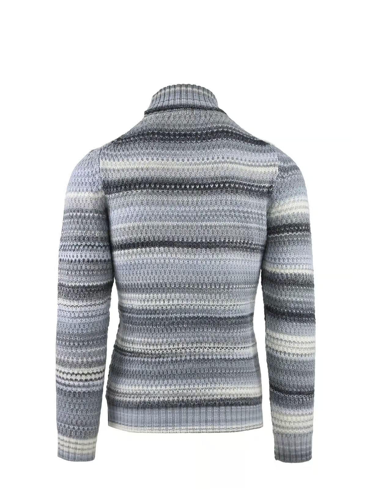 TURTLENECK WITH PRINTED YARN AND COB WORKMANSHIP