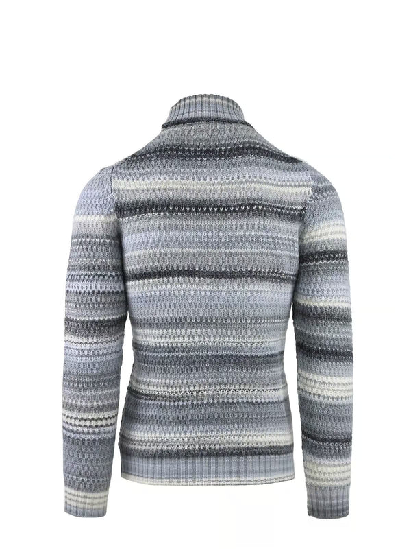TURTLENECK WITH PRINTED YARN AND COB WORKMANSHIP