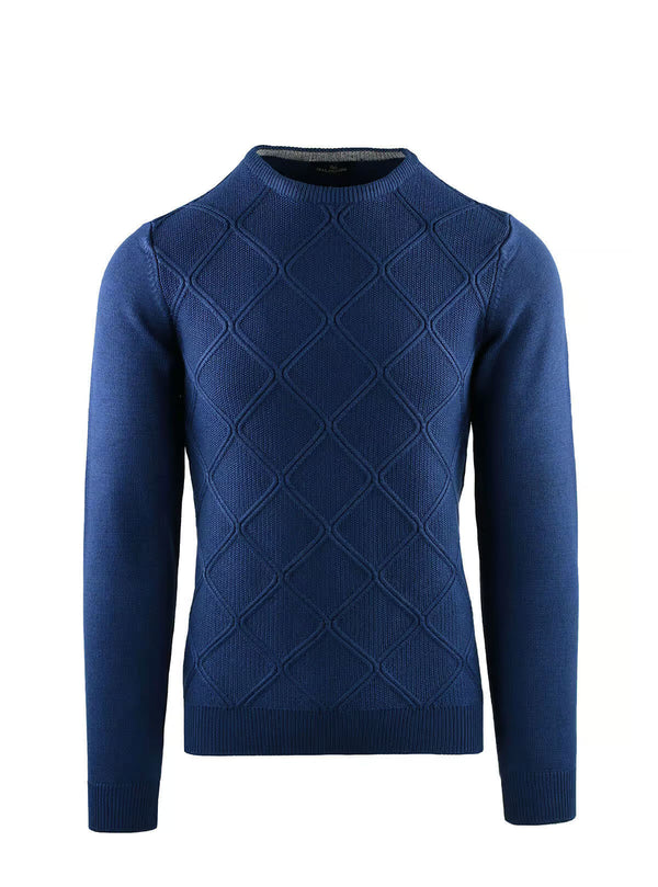 CREW NECK WITH DOUBLE DIAMOND AND RICE GRAIN WORKMANSHIP