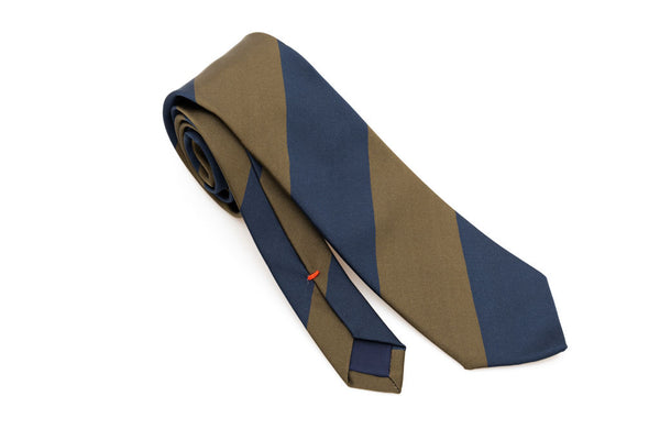 Blue and green striped tie