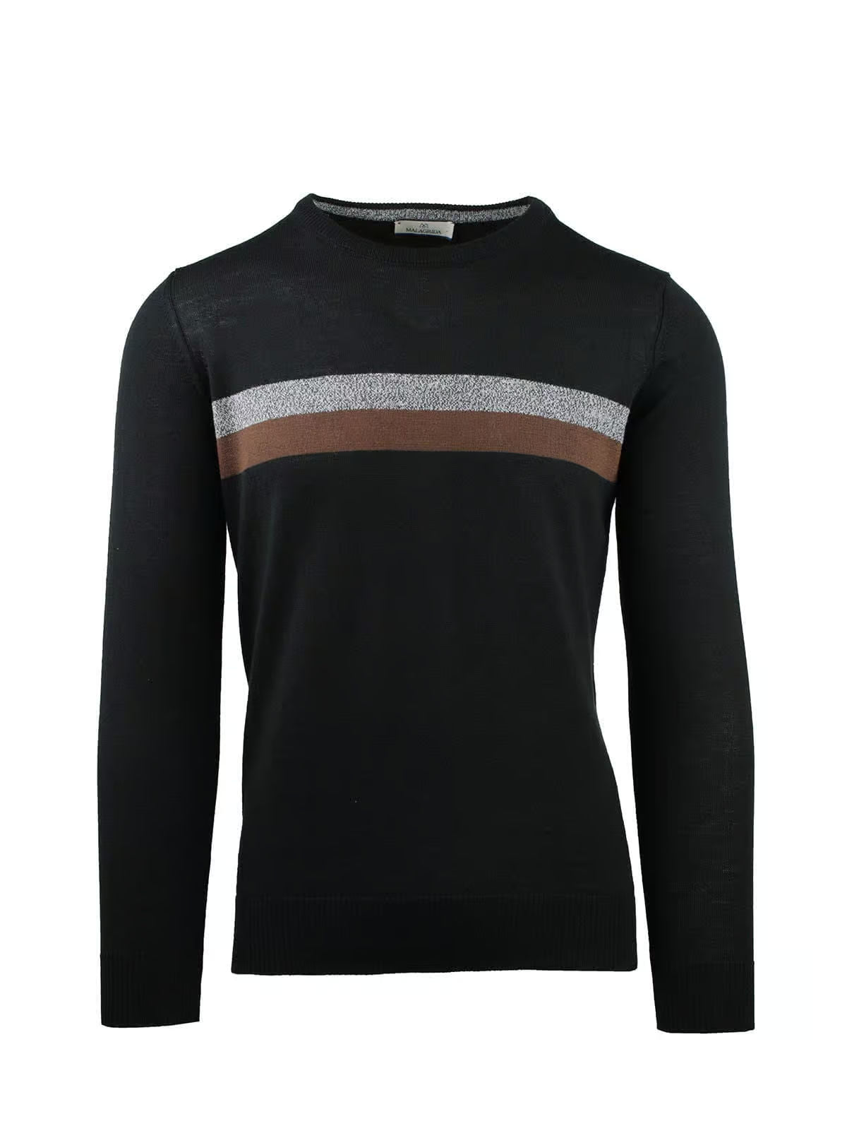CREW NECK WITH PLACED STRIPES