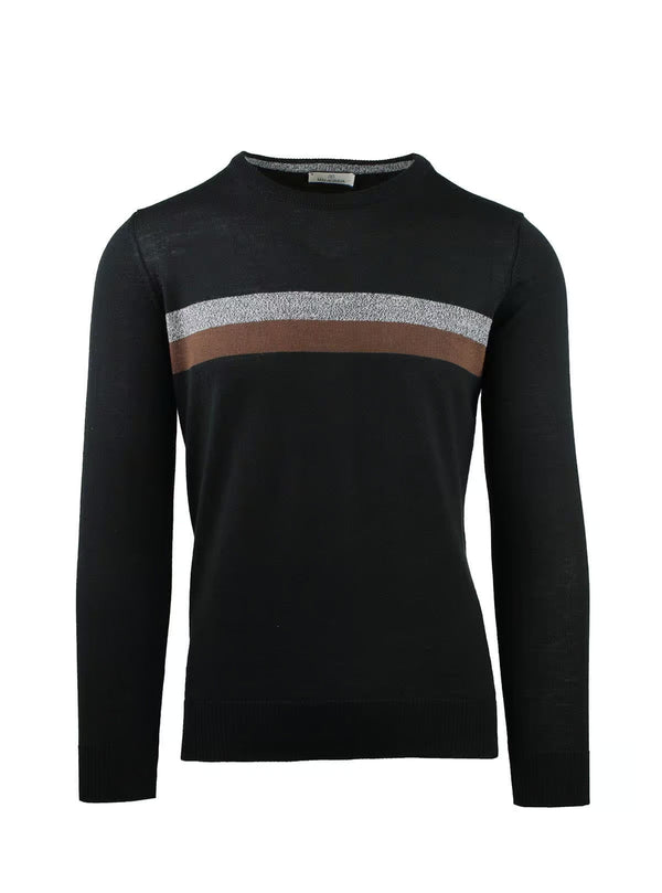 CREW NECK WITH PLACED STRIPES