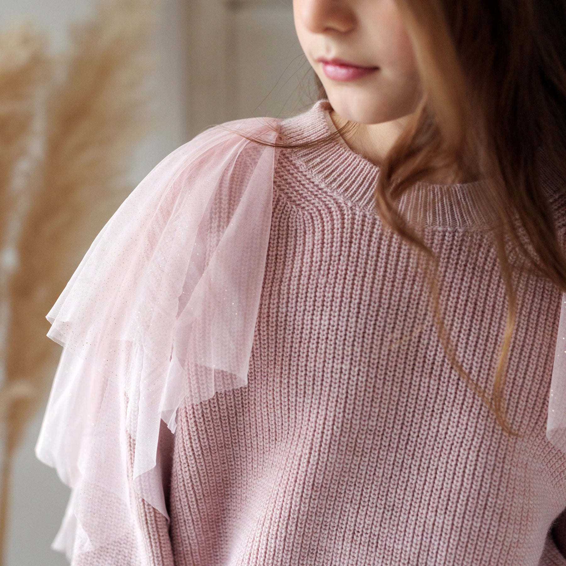 PULLOVER CON VOLANT TULLE