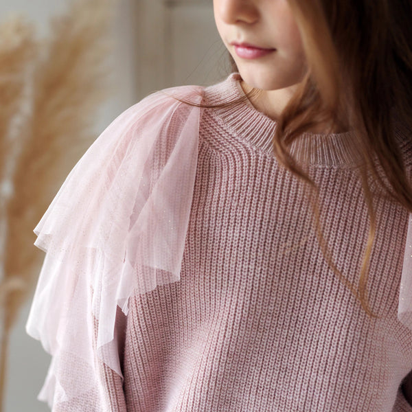 PULLOVER CON VOLANT TULLE