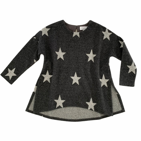MAXI MAGLIA IN FELPA STELLE