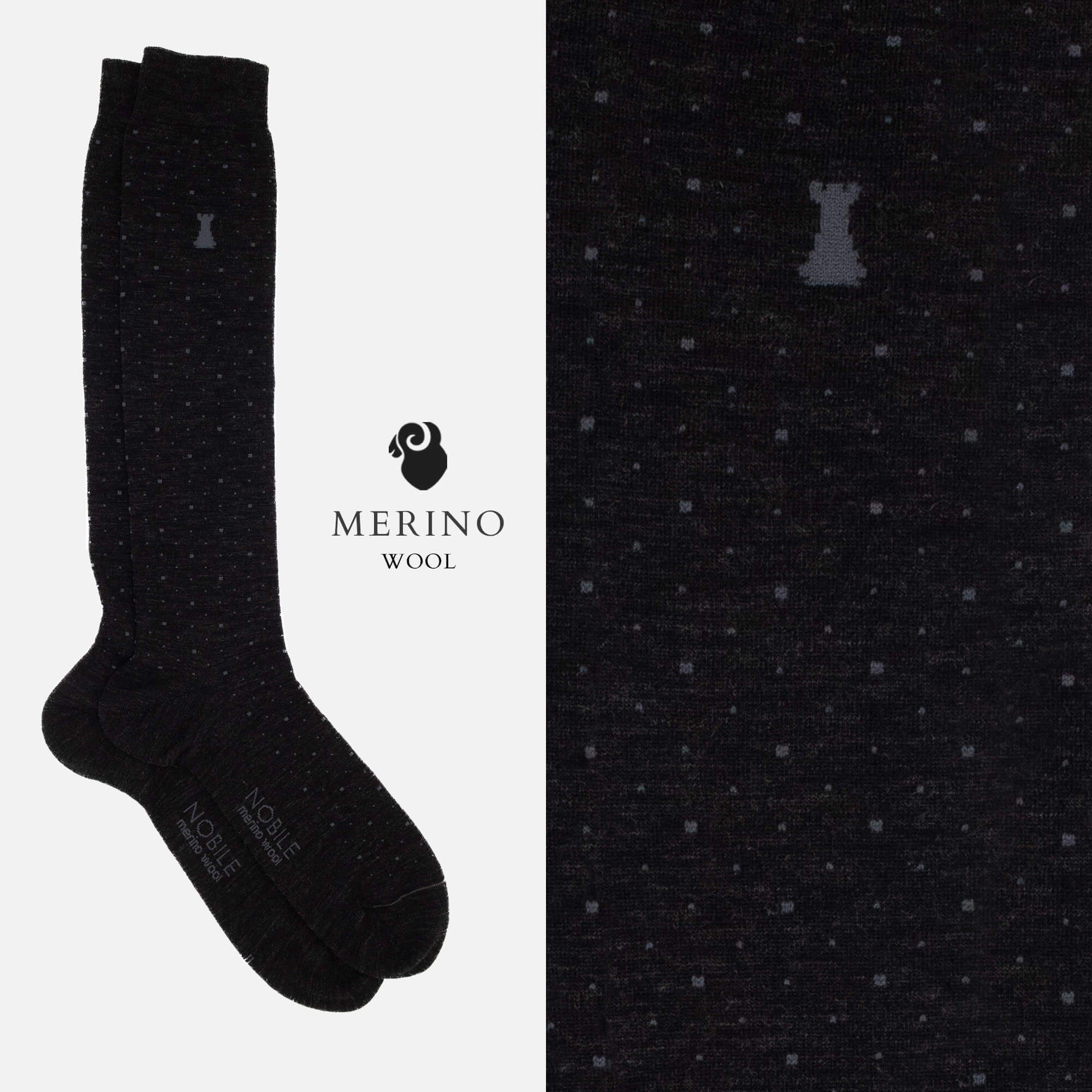 Soffici Pois - Box da 6 calze lunghe in lana Merino a pois