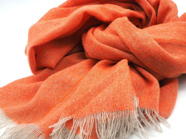 Pure cashmere orange scarf