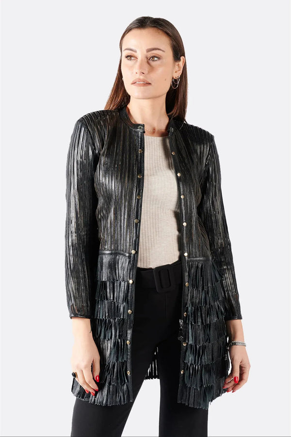 Giacca Frange Borchie e Zip