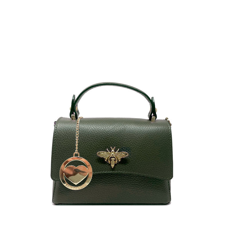 Small Women's Leather Clutch Bag with Bee Closure - Taormina k061 
