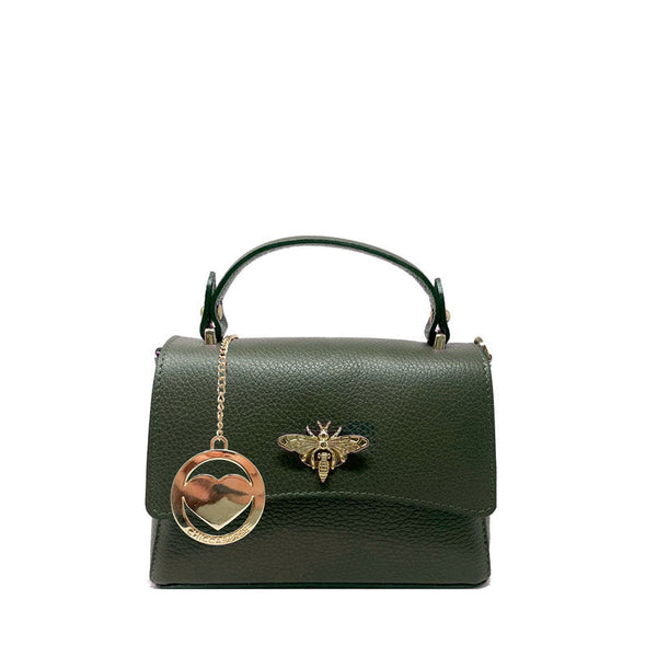 Small Women's Leather Clutch Bag with Bee Closure - Taormina k061 