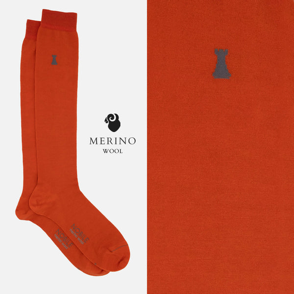 Wool Colors - Box of 6 long socks in solid color Merino wool