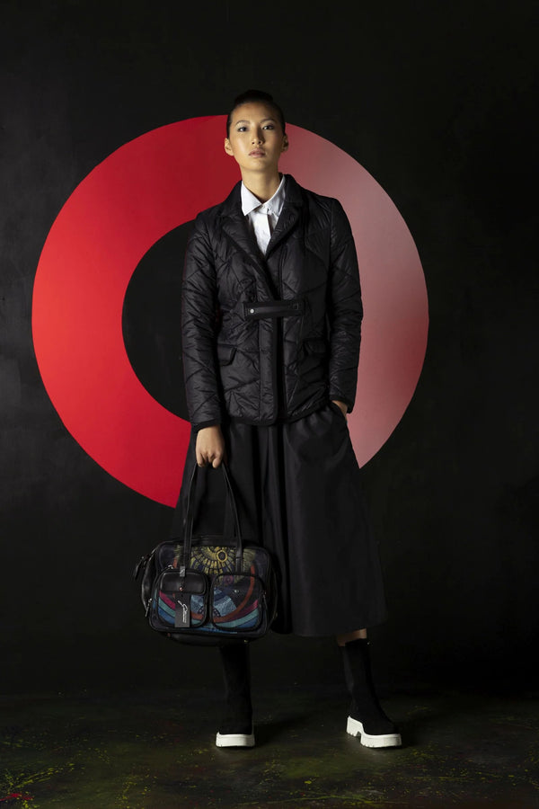 Bag with double front pocket