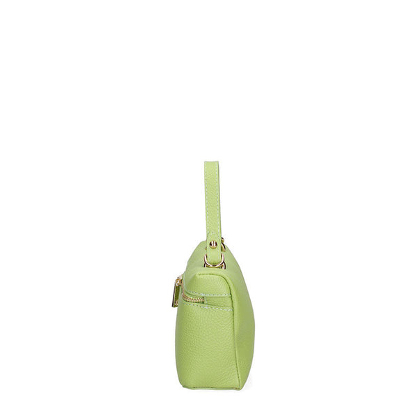 Women's Small Leather Clutch Bag with Double Zip Closure - 07160. 