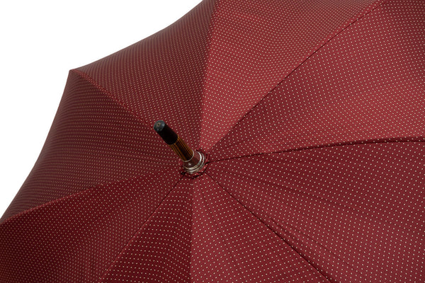 Mario Talarico red polka dot hickory wood umbrella