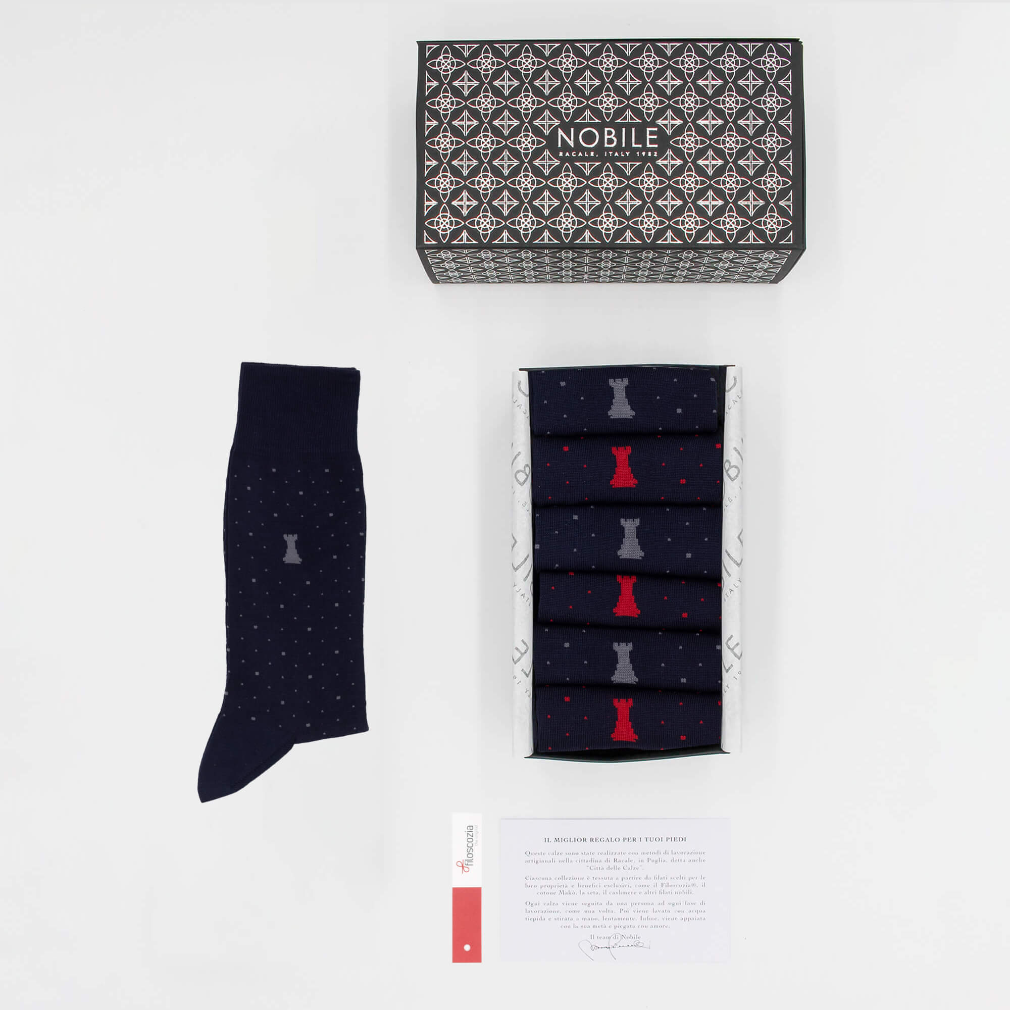 Polka Dot Night Box - Short socks 3 x Amaranth polka dots &amp; 3 x Silver polka dots on Blue