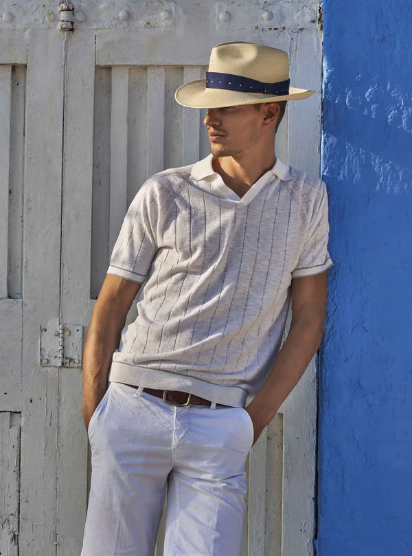 SHORT SLEEVE POLO WITH RIBS