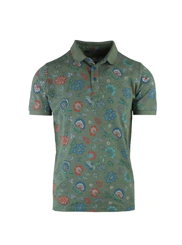 PIQUET FLOWER PRINT SHORT SLEEVE POLO