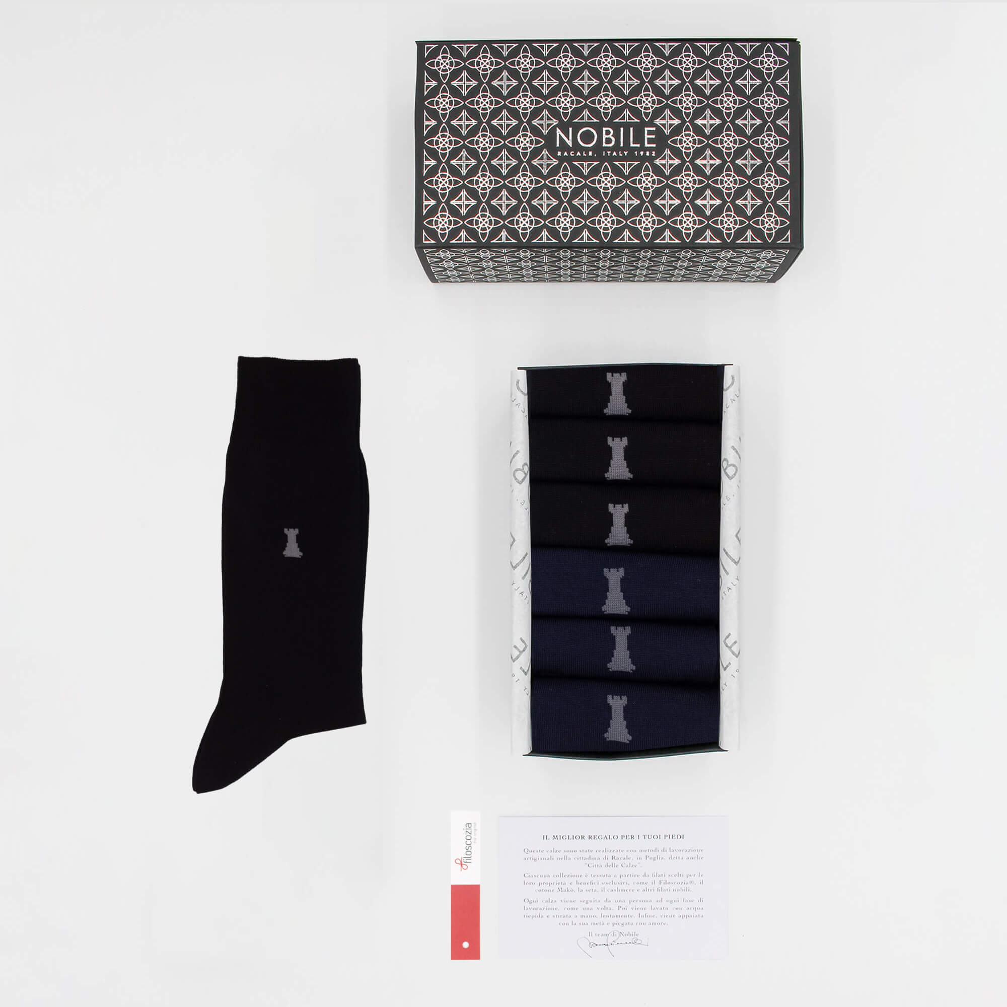 Basic Box of 6 short socks - 3 x Plain Black / 3 x Plain Blue