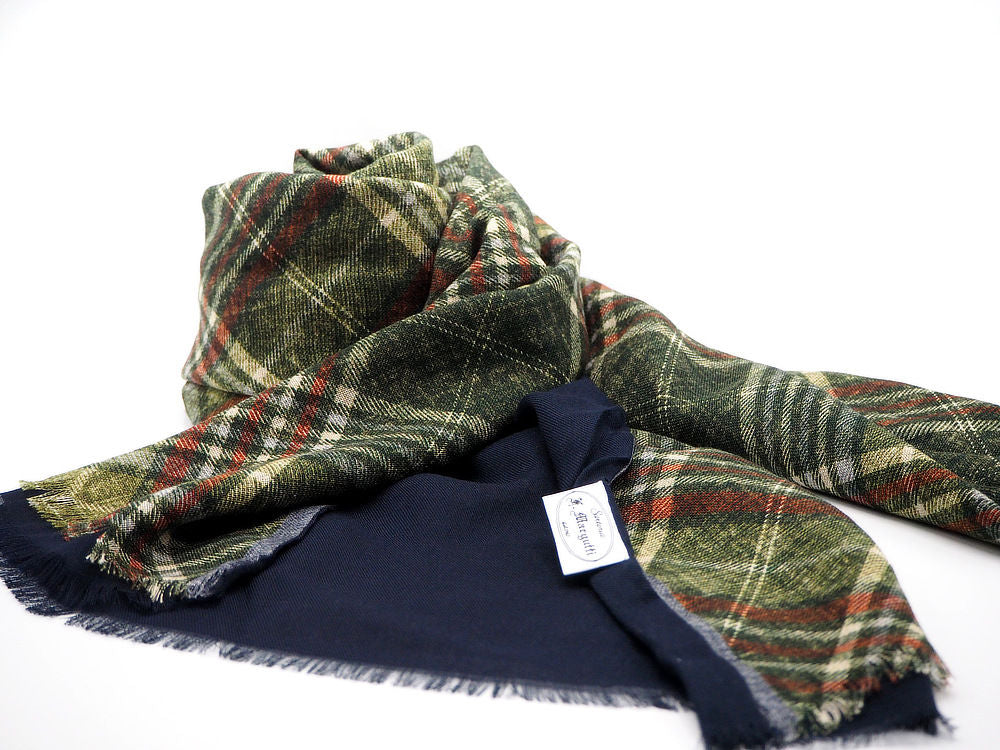Green blue double layer scarf