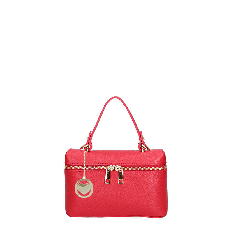 Women's Small Leather Clutch Bag with Double Zip Closure - 07160. 