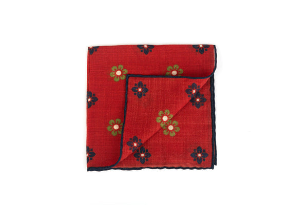 Red clutch bag in pure wool pattern