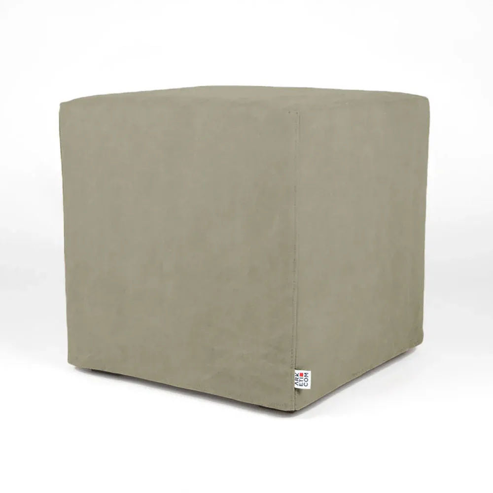 CUBE 55, Cotton Cube Footrest Pouf with Feet 55x55 h 42
