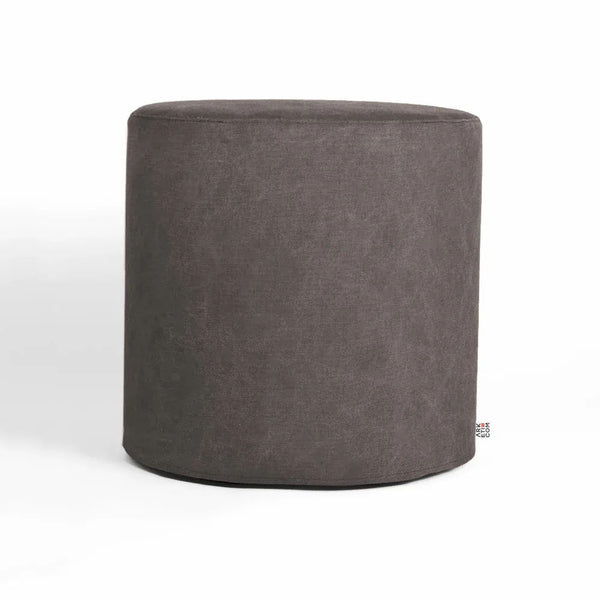 CYLINDER 55, Round Cotton Footrest Pouf with Feet 55x h 42